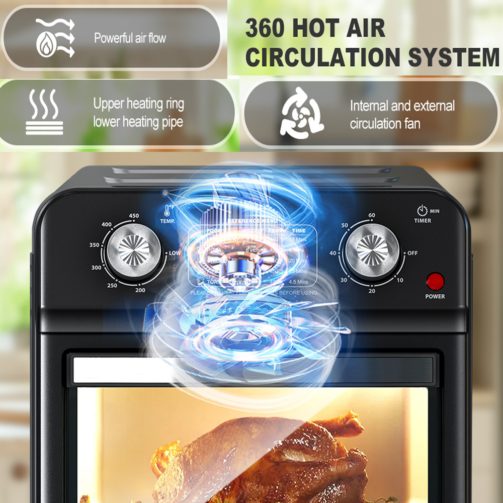 12.5 Qt Large Capacity Air Fryer Oven – Dual Knob Control & Oil-Free Healthy Cooking - Image 7