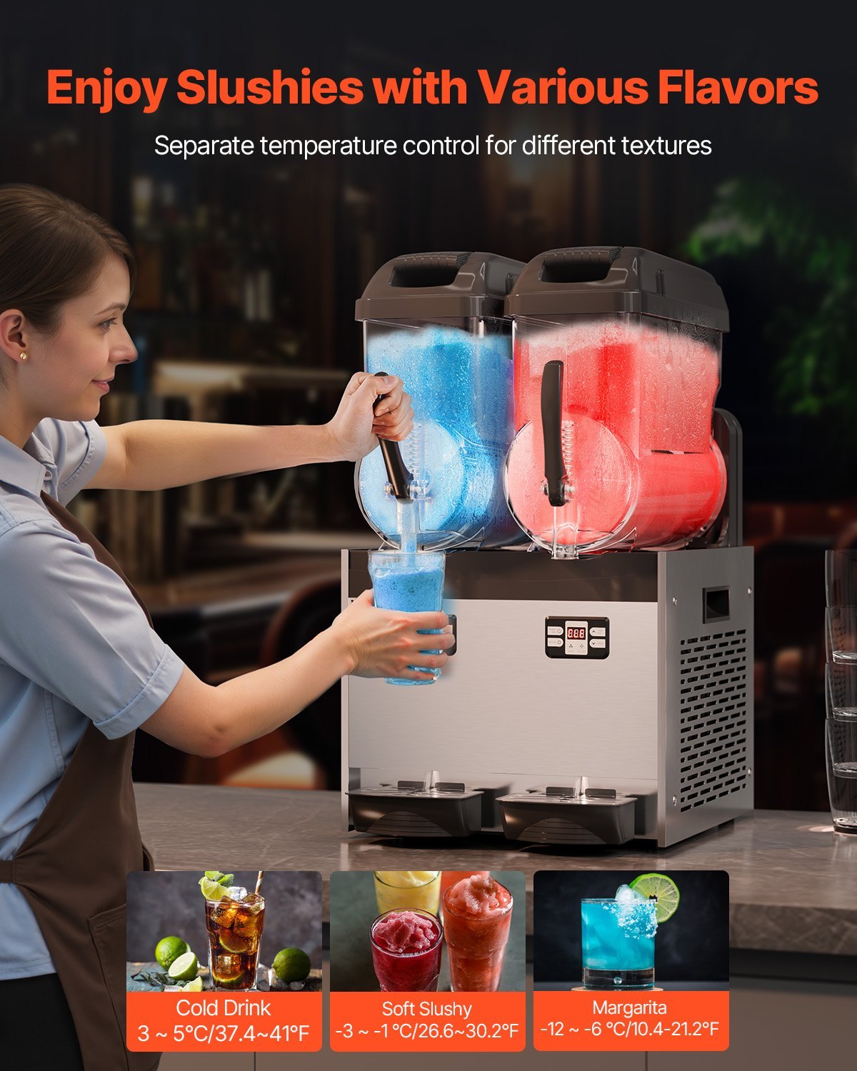 12L × 2 Tank Commercial Slushy Machine – Dual Bowl Margarita & Smoothie Maker - Image 10